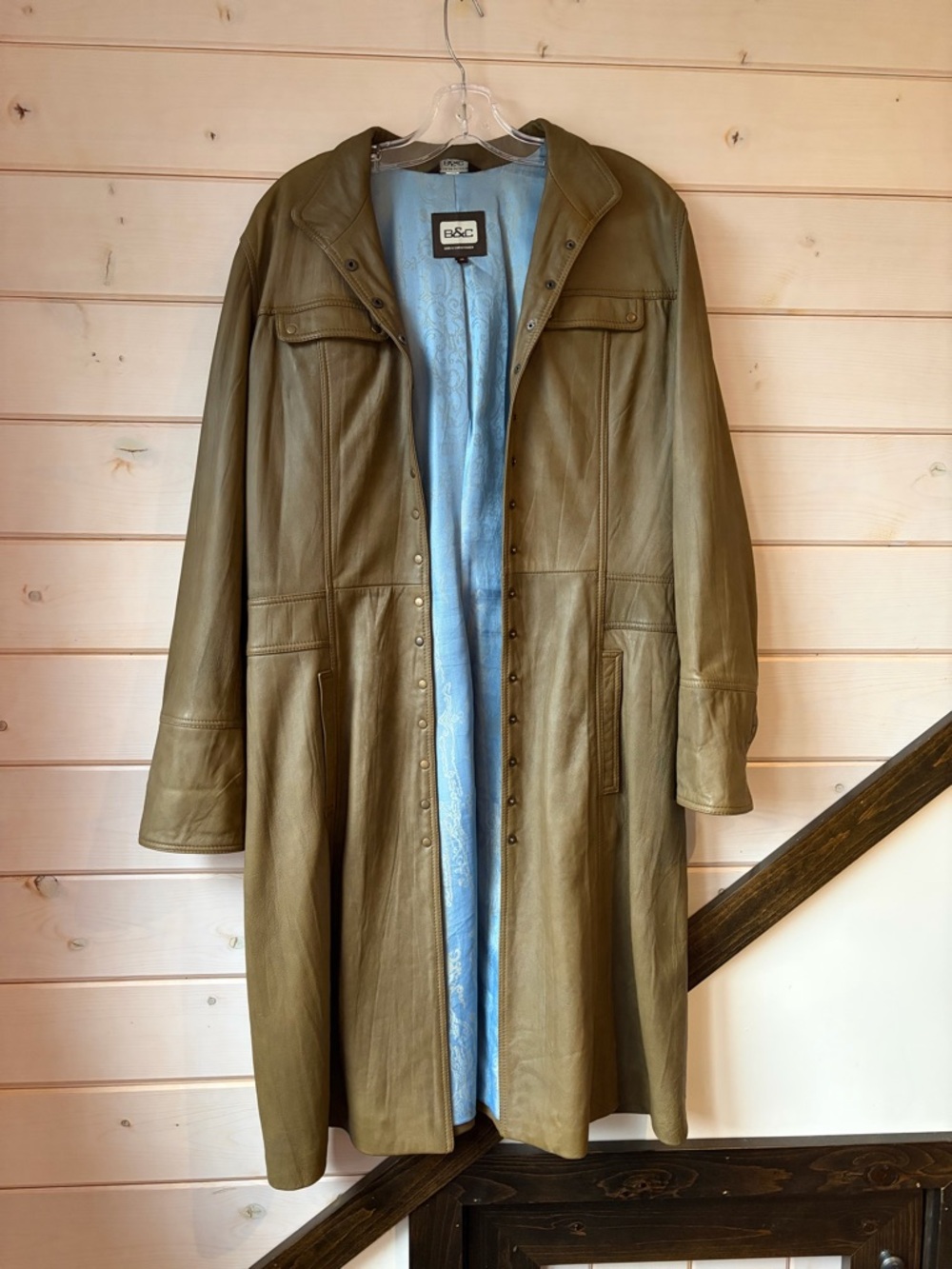 Vintage B&C (Bod & Christensen) Olive Green Leather Jacket